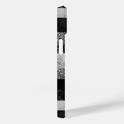 Schwarzer und Silberner Glitzer Case-Mate iPhone Hülle (Rückseite / Rechts)