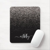 Schwarzer und Silberner Glitzer Mousepad (Mit Mouse)