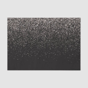 Schwarzer und Silberner Glitzer Seidenpapier