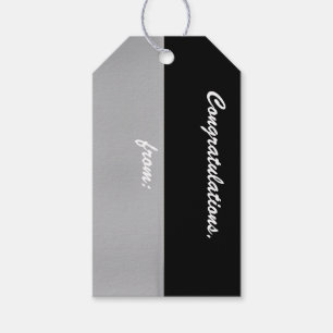 Schwarzer und silberner Glückwunsch-Geschenk-Umba Geschenkanhänger