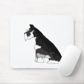 Schwarzer und silberner Schnauzer Mousepad (Mit Mouse)