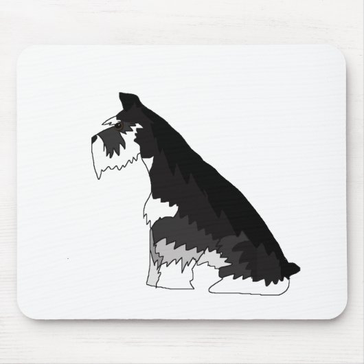 Schwarzer und silberner Schnauzer Mousepad (Vorne)