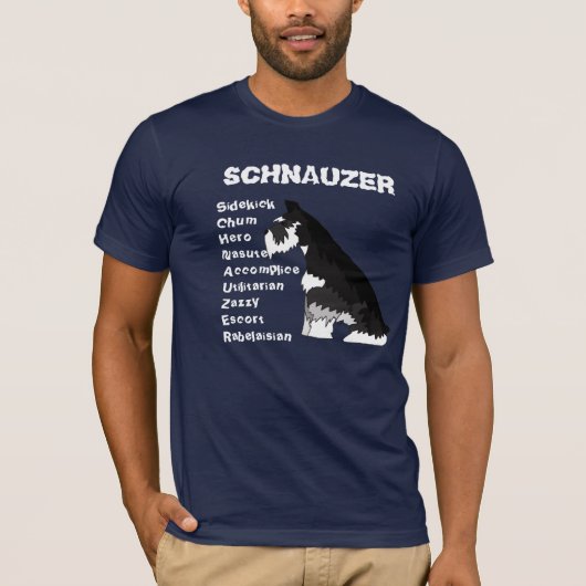 Schwarzer und silberner Schnauzer T-Shirt (Vorderseite)