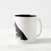Schwarzer und silberner Schnauzer Zweifarbige Tasse (VorderseiteRechts)