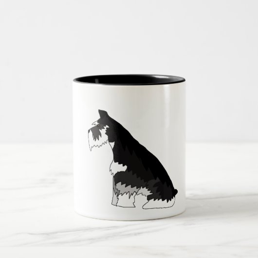 Schwarzer und silberner Schnauzer Zweifarbige Tasse (Mittel)