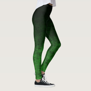 Schwarzer und Smaragdgrüner Farbverlauf-Textur Leggings