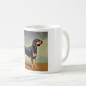 Schwarzer und Tan Coonhound Hund Kaffeetasse (VorderseiteRechts)