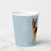 Schwarzer und Tan Deutscher Schäferhund Cartoon Hu Pappbecher (Rechts)