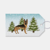 Schwarzer und Tan Deutscher Schäferhund Hund Blue  Geschenkanhänger (Vorderseite (Horizontal))