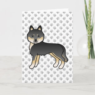 Schwarzer und Tan Sibirischer Husky Niedlicher Car Karte