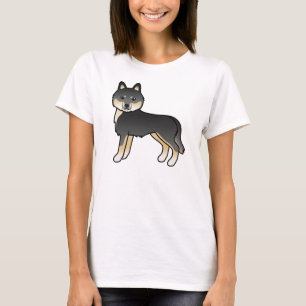 Schwarzer und Tan Sibirischer Husky Niedlicher Car T-Shirt