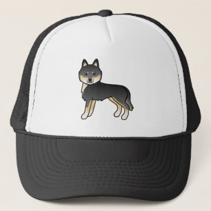 Schwarzer und Tan Sibirischer Husky Niedlicher Car Truckerkappe