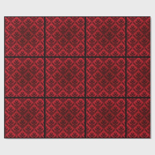 Schwarzer und tiefer Roter Got Geschenkpapier (Flach)