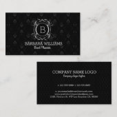 Schwarzer und Vintager Wirbler Silberrahmen Visitenkarte (Vorne/Hinten)