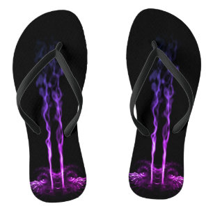 Schwarzer und violetter Drachenrauch Badesandalen