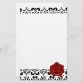 SCHWARZER UND WEISER SPIEL, ROTES WAX-SIEGEL BRIEFPAPIER (Vorne/Hinten)