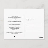 Schwarzer und weißer Abschluss | Mit Monogramm Fot Postkarte (Rückseite)