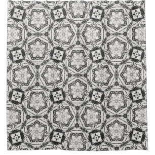 Schwarzer und weißer abstrakter Duschvorhang