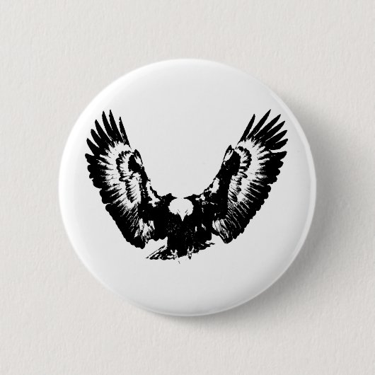 Schwarzer und weißer Adler Button (Vorderseite)
