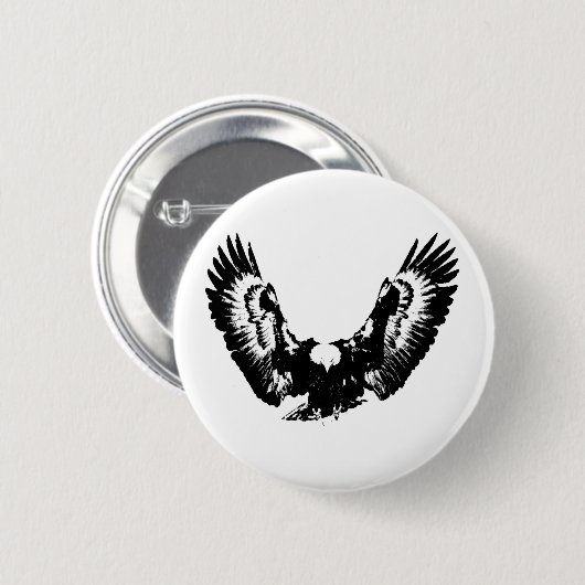 Schwarzer und weißer Adler Button (Vorne & Hinten)