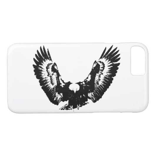 Schwarzer und weißer Adler Case-Mate iPhone Hülle (Rückseite (Horizontal))