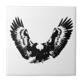 Schwarzer und weißer Adler Fliese (Vorderseite)