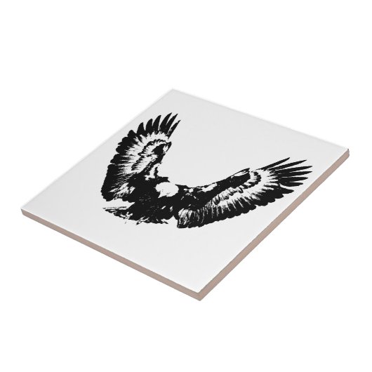 Schwarzer und weißer Adler Fliese (Seite)