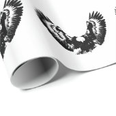 Schwarzer und weißer Adler Geschenkpapier (Rolleneckpunkt)