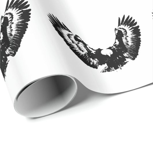 Schwarzer und weißer Adler Geschenkpapier (Rolleneckpunkt)