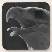 Schwarzer und weißer Adler Getränkeuntersetzer (Vorderseite)