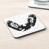 Schwarzer und weißer Adler Getränkeuntersetzer (Linke Seite)