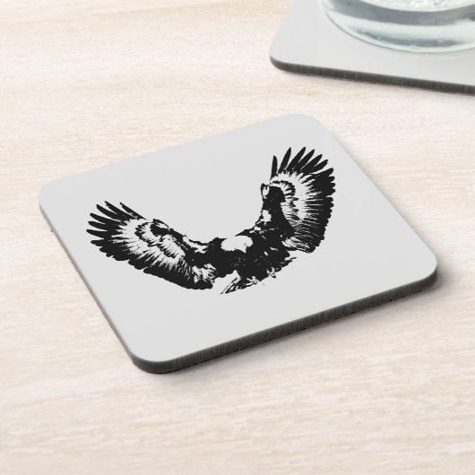Schwarzer und weißer Adler Getränkeuntersetzer (Linke Seite)