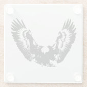 Schwarzer und weißer Adler Glasuntersetzer (Rückseite)