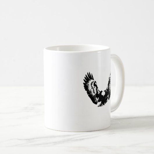 Schwarzer und weißer Adler Kaffeetasse (VorderseiteRechts)