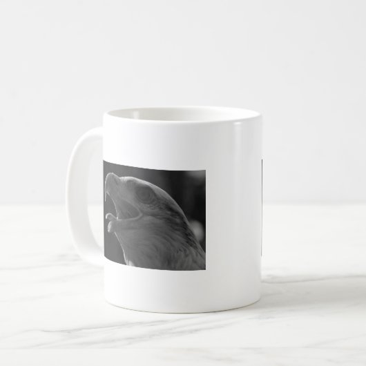 Schwarzer und weißer Adler Kaffeetasse (Vorderseite Links)