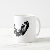 Schwarzer und weißer Adler Kaffeetasse (VorderseiteRechts)