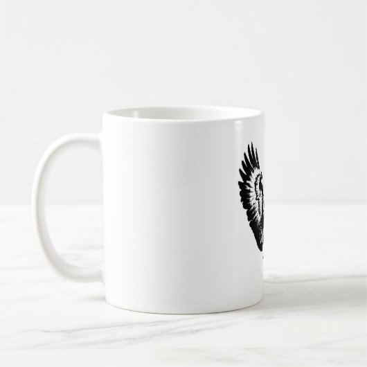 Schwarzer und weißer Adler Kaffeetasse (Links)