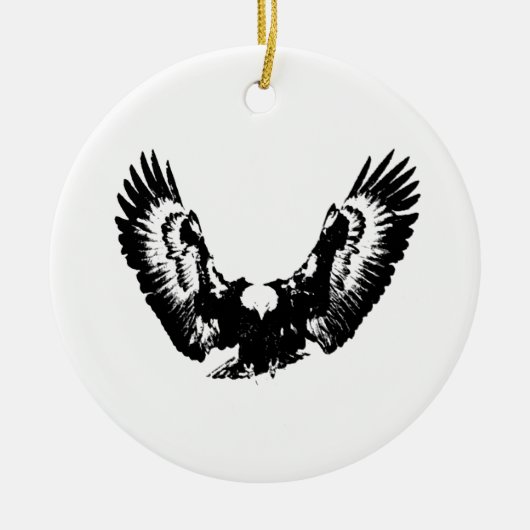 Schwarzer und weißer Adler Keramik Ornament (Vorne)