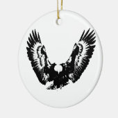 Schwarzer und weißer Adler Keramik Ornament (Links)