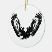 Schwarzer und weißer Adler Keramikornament (Links)