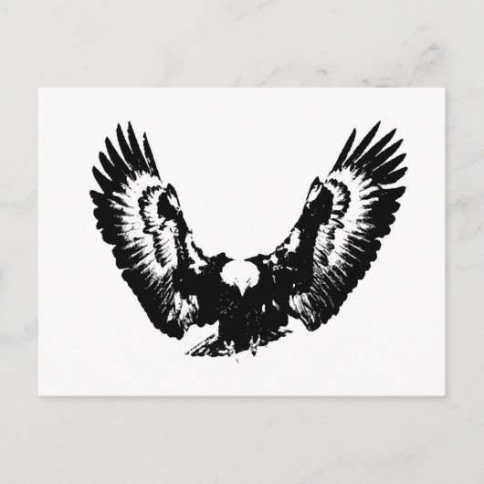 Schwarzer und weißer Adler Postkarte (Vorderseite)