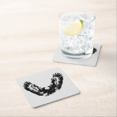 Schwarzer und weißer Adler Rechteckiger Pappuntersetzer (Vor Ort)