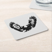 Schwarzer und weißer Adler Rechteckiger Pappuntersetzer (angewinkelt)