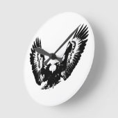 Schwarzer und weißer Adler Runde Wanduhr (Winkel)