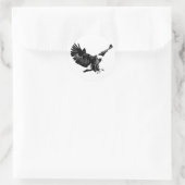 Schwarzer und weißer Adler Runder Aufkleber (Tasche)