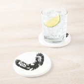 Schwarzer und weißer Adler Sandstein Untersetzer (Seite)