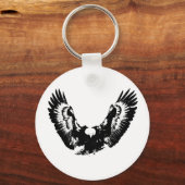 Schwarzer und weißer Adler Schlüsselanhänger (Vorderseite)