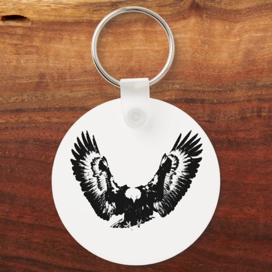 Schwarzer und weißer Adler Schlüsselanhänger (Vorderseite)