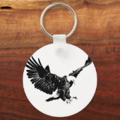 Schwarzer und weißer Adler Schlüsselanhänger (Vorderseite)