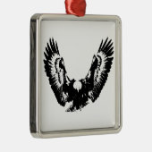 Schwarzer und weißer Adler Silbernes Ornament (Rechts)